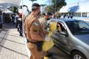 Colégio da PM arrecada 1,5 tonelada de alimentos em Drive Thru Solidário na Capital do estado