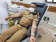 Policiais militares fazem doação de sangue coletiva no Norte do estado pelo Dia Mundial do Doador de Sangue