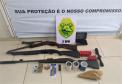 Oito armas são apreendidas e três foragidos da justiça encaminhados pela PM durante o fim de semana