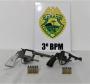 No Sudoeste do estado, PM encaminha sete pessoas e apreende três armas de fogo e diversas porções de drogas