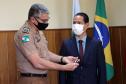 No aniversário de 166 anos da PM, novas viaturas e formatura de soldados marcam solenidade na APMG, em São José dos Pinhais (PR)