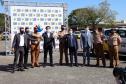 No aniversário de 166 anos da PM, novas viaturas e formatura de soldados marcam solenidade na APMG, em São José dos Pinhais (PR)