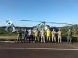 Helicóptero da PM auxilia no combate a incêndio em Ilha Grande