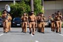 Banda de Música da PMPR faz apresentação para policiais que trabalham no administrativo no Quartel do Comando-Geral