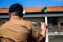 Banda de Música da PMPR faz apresentação para policiais que trabalham no administrativo no Quartel do Comando-Geral