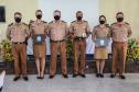 Evento marca a formatura de 28 policiais e bombeiros militares no Curso de Instrutor de Educação Física (CIEF) na APGM, em São José dos Pinhais (PR)