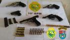 PM de Apucarana apreendem sete armas durante cumprimento de mandados judiciais