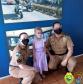 Pequena fã da PM comemora seu aniversário de 5 anos na sede do batalhão de Pato Branco, no interior do estado