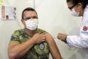 Quase 90% do efetivo da Polícia Militar já recebeu a primeira dose da vacina contra o coronavírus