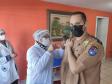 Policiais militares do BPTran recebem vacina contra H1N1 em Curitiba