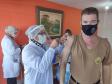 Policiais militares do BPTran recebem vacina contra H1N1 em Curitiba