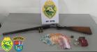 PM apreende armas e drogas em ocorrências distintas na região de Telêmaco Borba, nos Campos Gerais