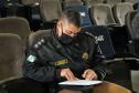 Policiais da Diretoria de Desenvolvimento Tecnológico e Qualidade (DDTQ) recebem treinamento para trabalhar em altura em Curitiba