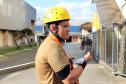 Policiais da Diretoria de Desenvolvimento Tecnológico e Qualidade (DDTQ) recebem treinamento para trabalhar em altura em Curitiba