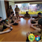 Aspirantes à Oficial se apresentam ao Comandante do 5º CRPM para iniciarem estágio operacional