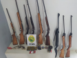 PM apreende mais de 500 munições e sete armas de fogo no Oeste do estado