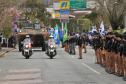 Tropas da Polícia Militar participam do desfile cívico-militar alusivo ao Dia da Independência. 