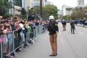 Tropas da Polícia Militar participam do desfile cívico-militar alusivo ao Dia da Independência. 