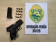 Durante a abordagem a um estabelecimento comercial uma pistola G2C