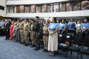 Durante a solenidade, a PMPR e a Banda da Polícia Militar do Paraná receberam reconhecimento pelo trabalho desenvolvido 