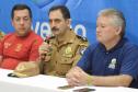 05 02 18 MatinhosDa equerda para direitaMajor Edson Oliveira Avila Subcomandante do 8ºGBCel. QOPM Chehade Elias Geha Comandante do 6º CRPMCel. QOPM Élio de Oliveira Manoel Secretário Chefe da Casa Militar e Coordenador Geral do Verão Paraná