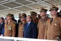 São Jose dos Pinhais, 20 de Maio de 2019. Solenidade alusiva ao Patrono da PMPR. Foto do palanque das autoridades: Cel Morais, Subcomandante-Geral da PMPR, Cel. Ronaldo de Abreu, Comadante da APMG, General Carbonell, Secretário de Segurança, Cel. Pericles, Comadante-Geral da PMPR e Cel. Prestes, Comandante do Corpo de Bombeiros.