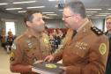 Curitiba, 30 de julho de 2019.  Passagem de Comando Diretoria de Finanças. Foto: Cel. Mauricio recebendo homenagem do 2°Sgt Macena.