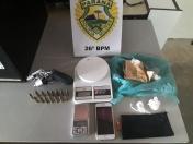 Em Telêmaco Borba (PR), Polícia Militar apreende drogas, arma e dinheiro após abordagem 