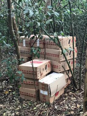 Apreensão de 90 caixas de cigarros pelo BPFron gera um prejuízo de, aproximadamente, R$ 250 mil à contrabandistas no Oeste do estado