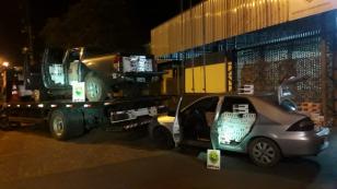Em ações distintas, policiais do BPFron apreendem caixas de cigarros e recuperam carro roubado no Oeste do estado
