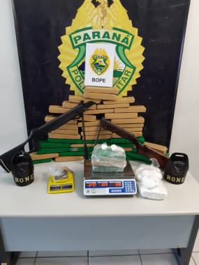 Na mesma ação, policiais da RONE apreendem quase 33 quilos de drogas em Curitiba e em Colombo (RMC)