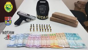 No Litoral, PM aborda casal e apreende arma de fogo, munições e maconha durante a operação Verão Maior 2019/2020 