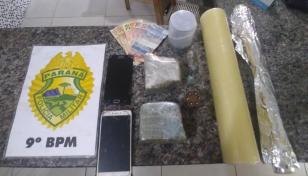 No Litoral do estado, policiais militares prensem casal e apreendem mais de 400 gramas de maconha