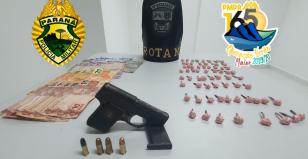 Em Paranaguá (PR), PM prende homem e apreende diversas pedras de crack e uma arma de fogo