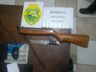 BPAmb-FV prende homem e apreende espingarda durante patrulhamento em Apucarana (PR)