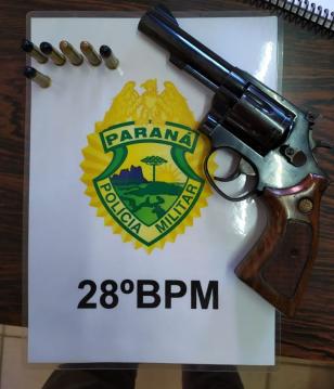 No Sudeste do PR, policiais militares apreendem arma de fogo