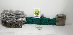Trabalho de inteligência de batalhão da PM resulta na apreensão de quase 50 quilos de drogas em Ponta Grossa