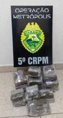 Mais de 7,5 quilos de maconha são apreendidos pela PM durante a Operação Metrópolis no Sudoeste do estado