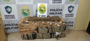 Mais de 200 quilos de maconha são apreendidos pela PM em Cascavel, no Oeste do estado