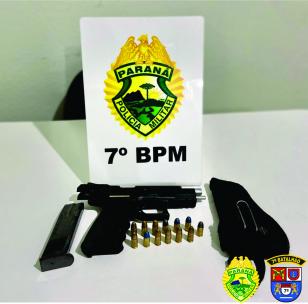 PM apreende armas de grosso calibre em Santo Antônio da Platina