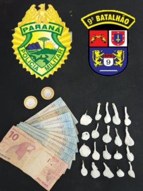 ROCAM prende mulher e apreende 20 porções de cocaína durante patrulhamento em Guaratuba