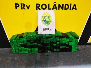 Mais de 160 quilos de maconha são apreendidos pelo BPRv em Rolândia (PR)