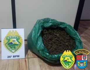 Em Reserva (PR), PM apreende quase nove quilos de maconha durante patrulhamento