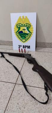 No Sudoeste do estado, PM prende homem e apreende espingarda durante patrulhamento