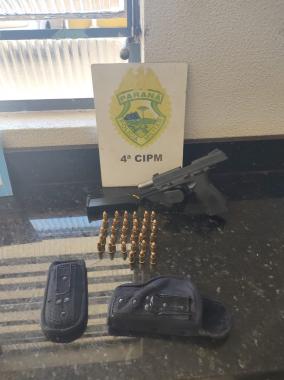 PM prende homem e apreende uma pistola e 33 munições em Londrina (PR)