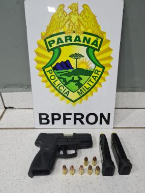 Pistola e munições são apreendidos pelo BPFron em Nova Laranjeiras (PR)