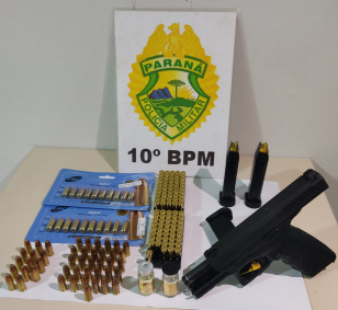 PM prende homem e apreende arma de fogo e 159 munições em Apucarana (PR)