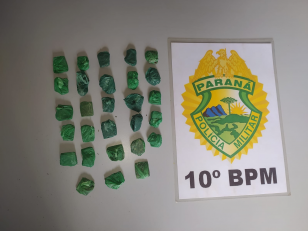 PM prende homem e apreende 28 porções de maconha em Mauá da Serra (PR)