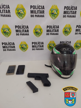 Em Maringá, policiais militares encaminham duas pessoas e apreendem simulacro de arma de fogo