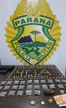 PM prende homem e apreende mais de 340 porções de drogas em Fazenda Rio Grande (PR)